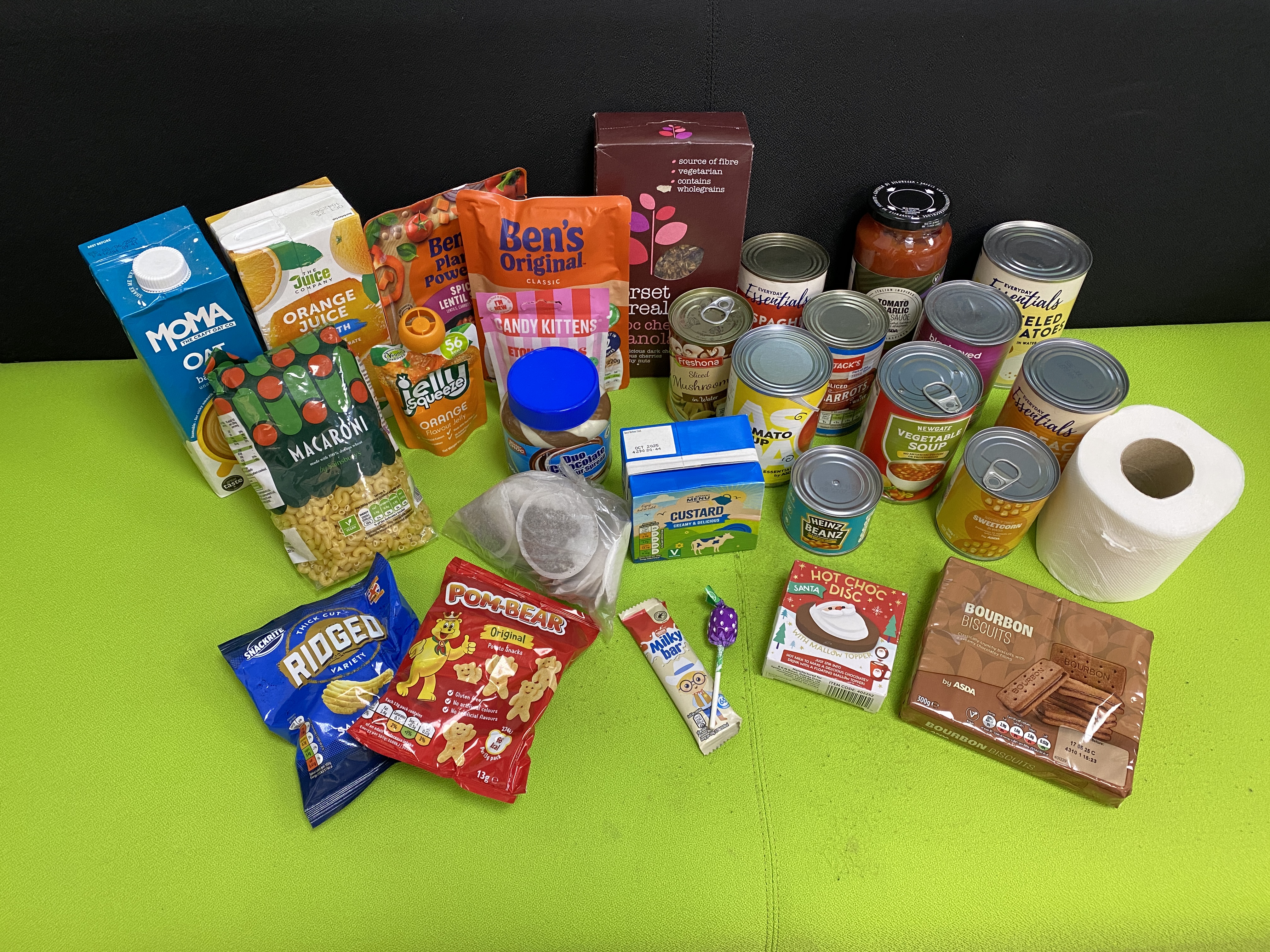 photo of a selection of food included in a food parcel