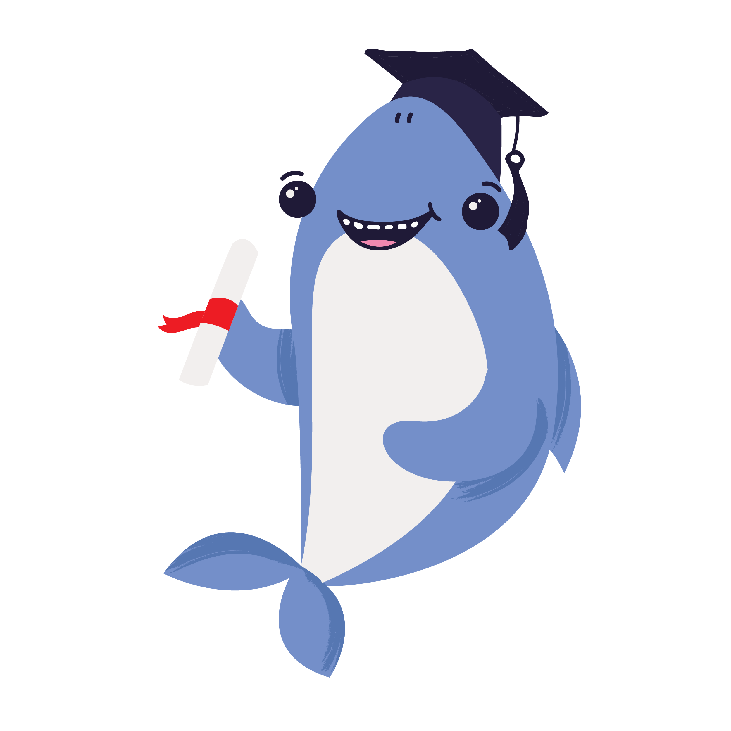 shark in grad hat