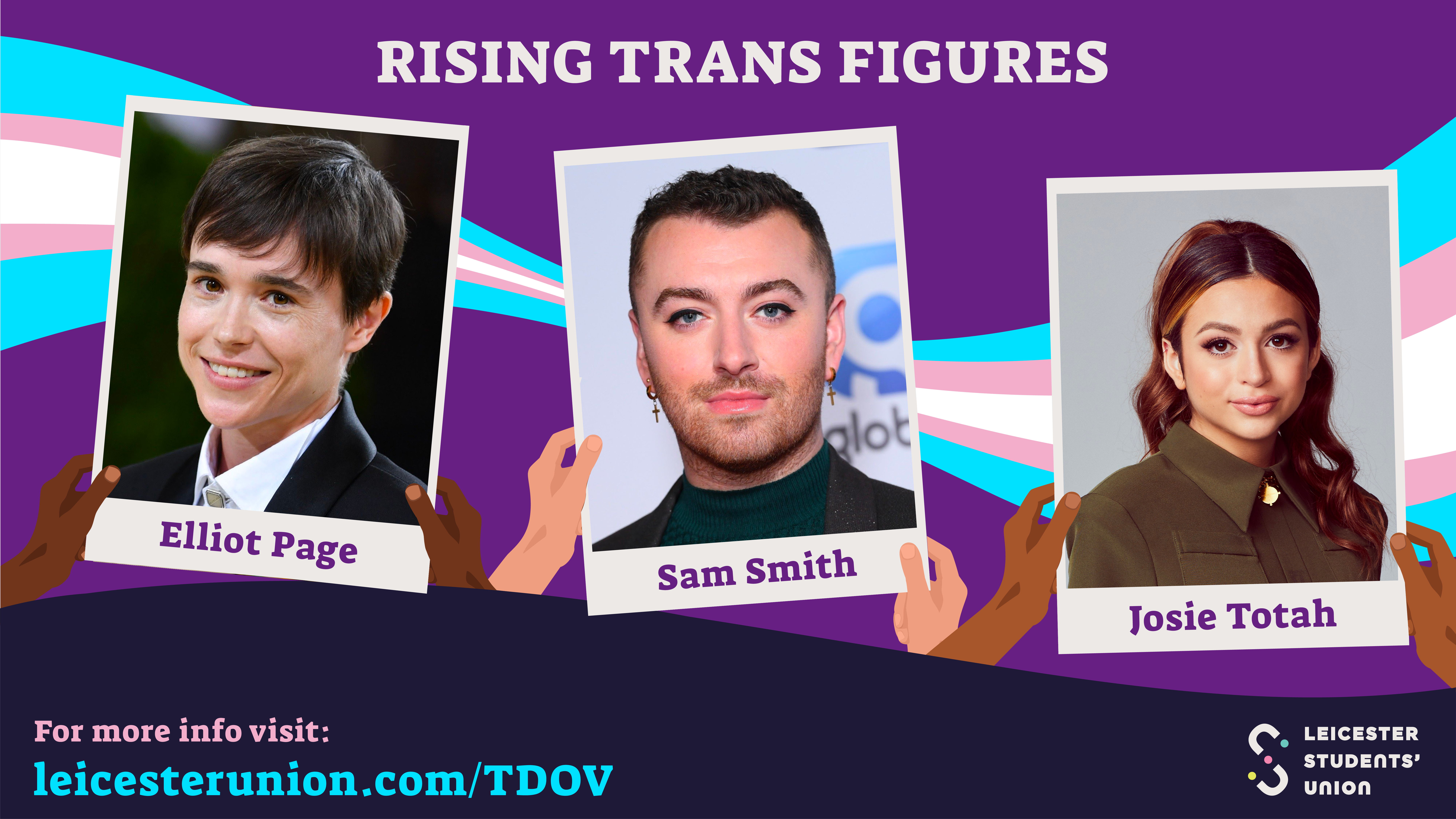 Rising Trans Figures. Elliot Page. Sam Smith. Josie Totah.
