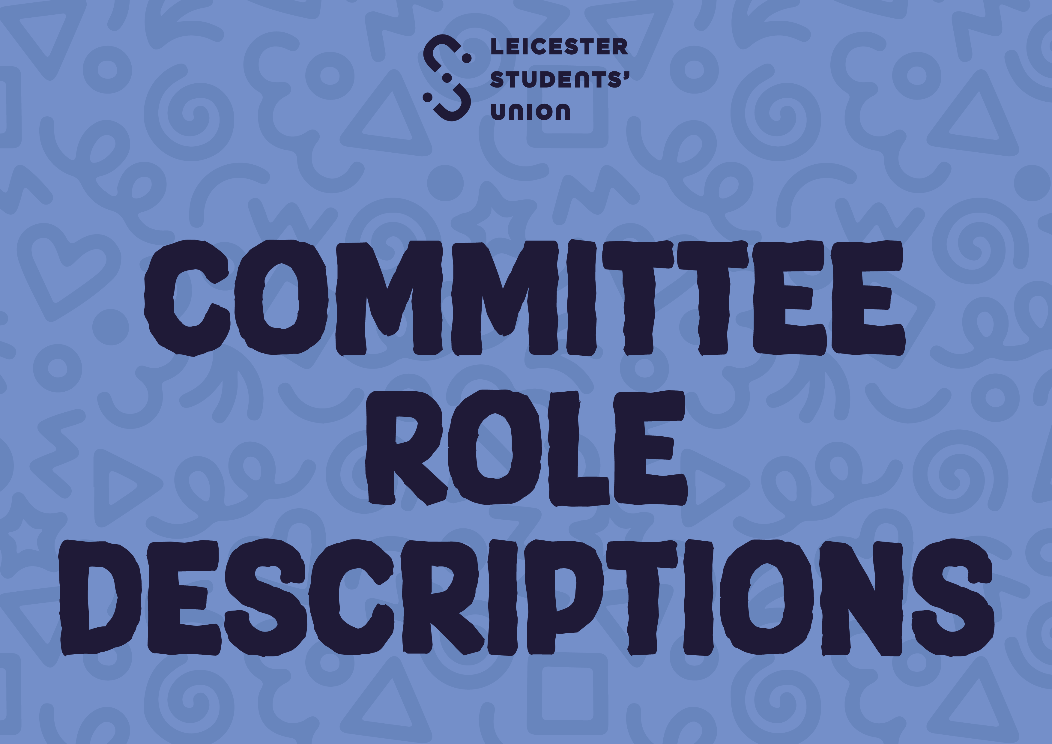 Blue graphic saying "Committee Role Descriptions" in navy text