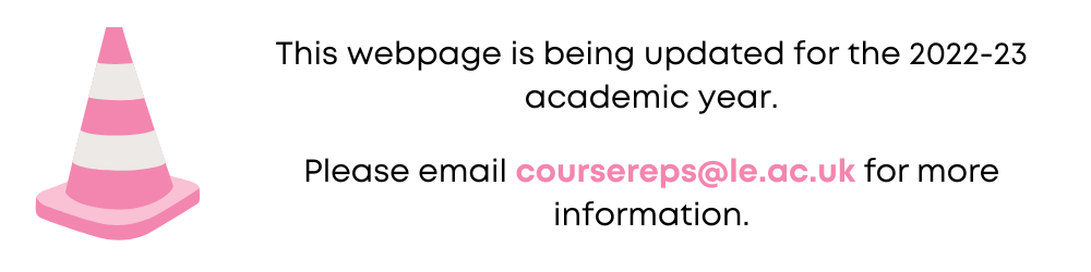 This webpage is being updated for the 2022-23 academic year. Please email coursereps@le.ac.uk for more information.