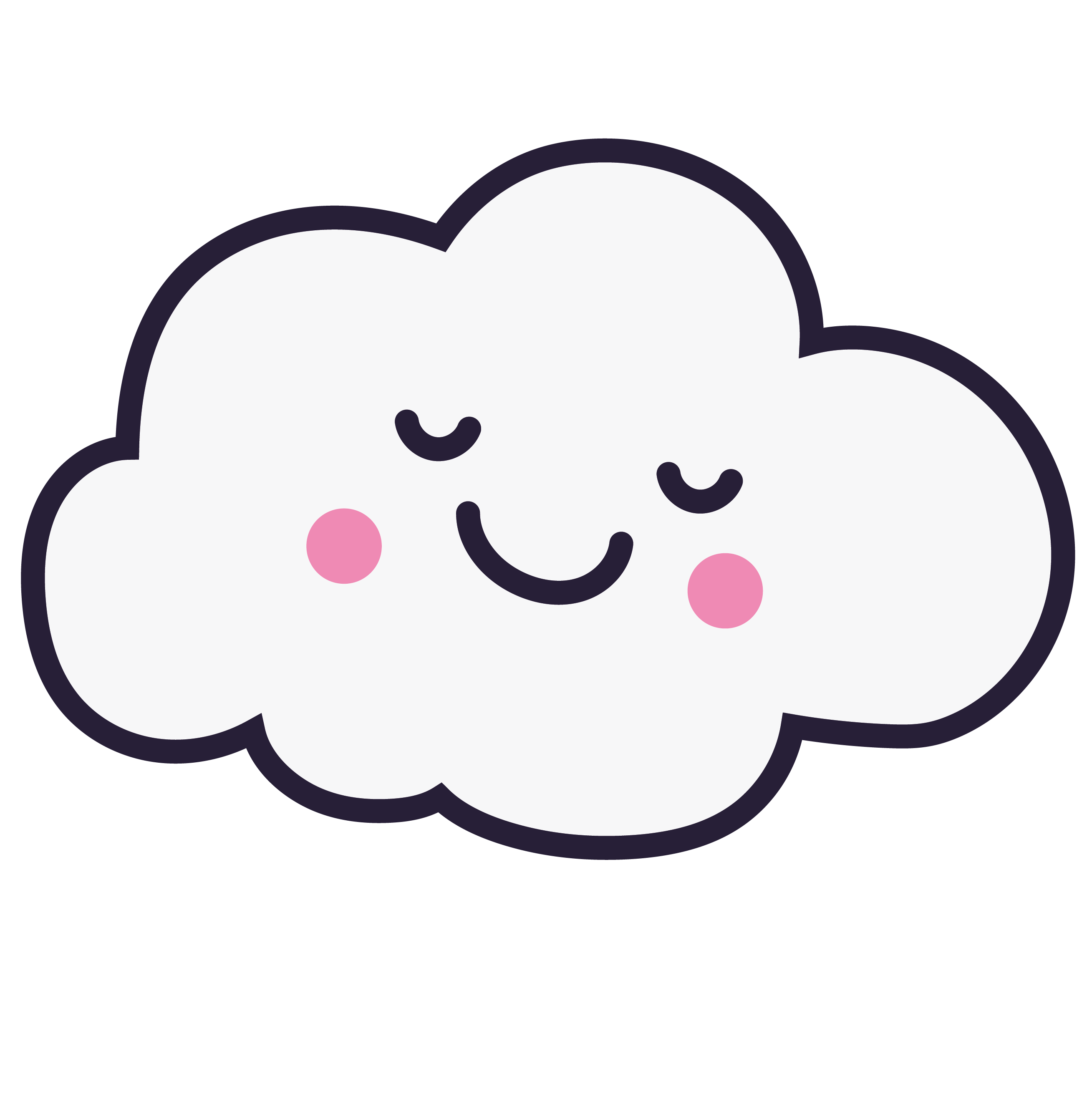Graphic of a cloud looking relaxed