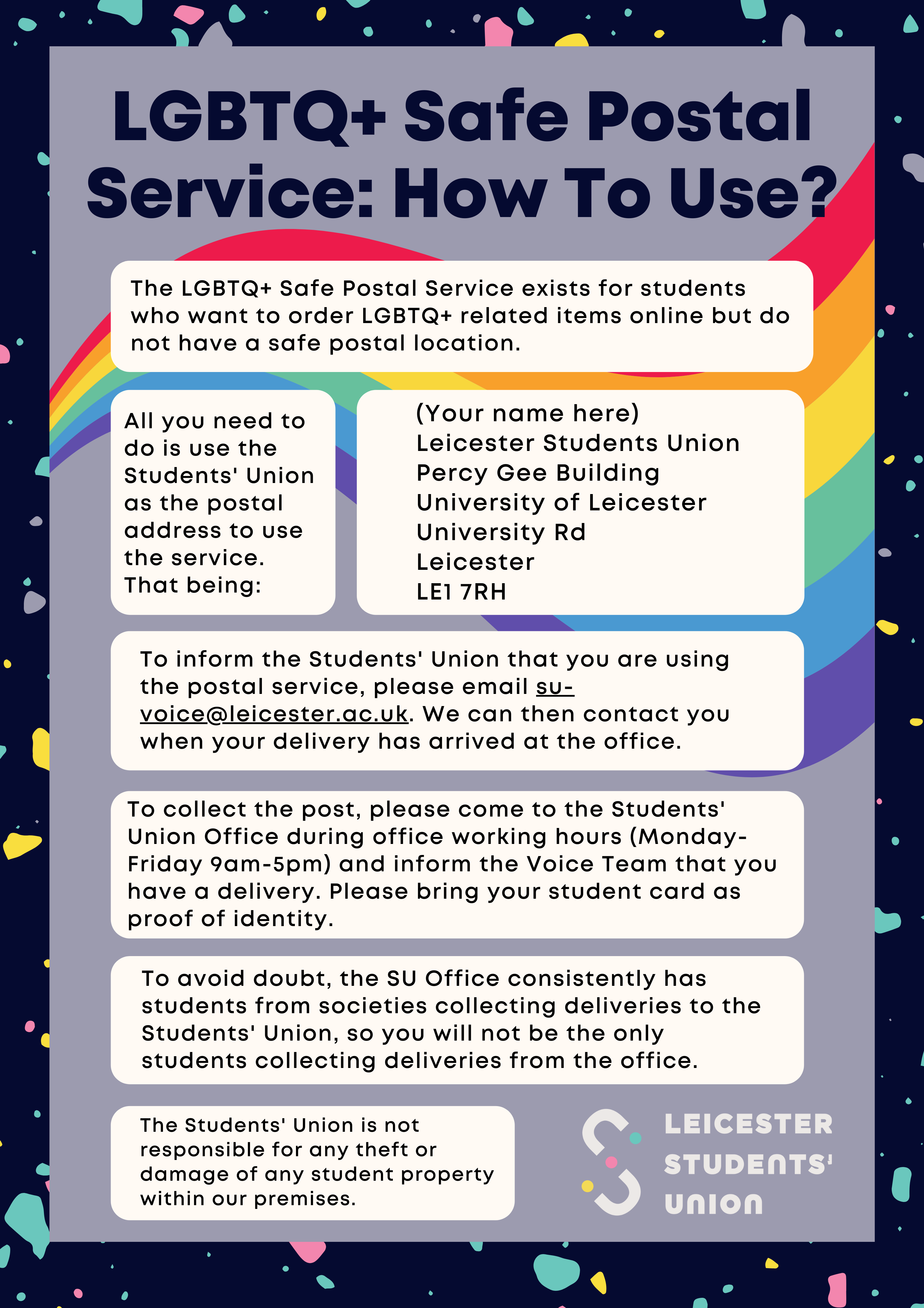 LGBTQ+ Safe Postal service poster