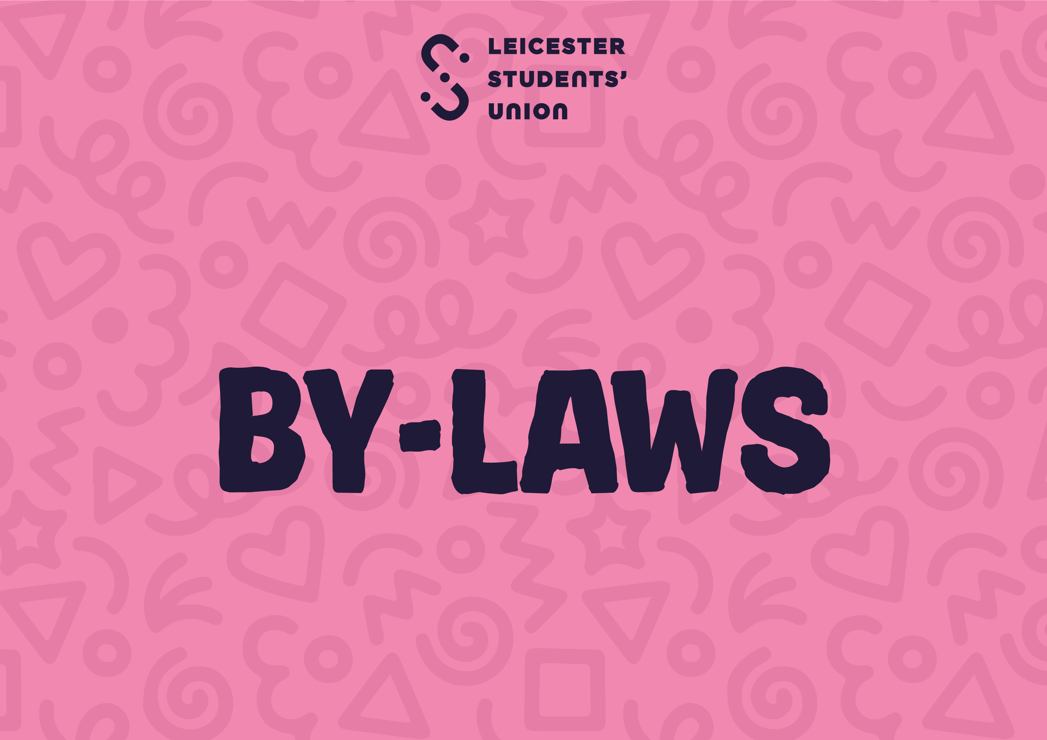 Pink graphic saying 'By-Laws' in navy text