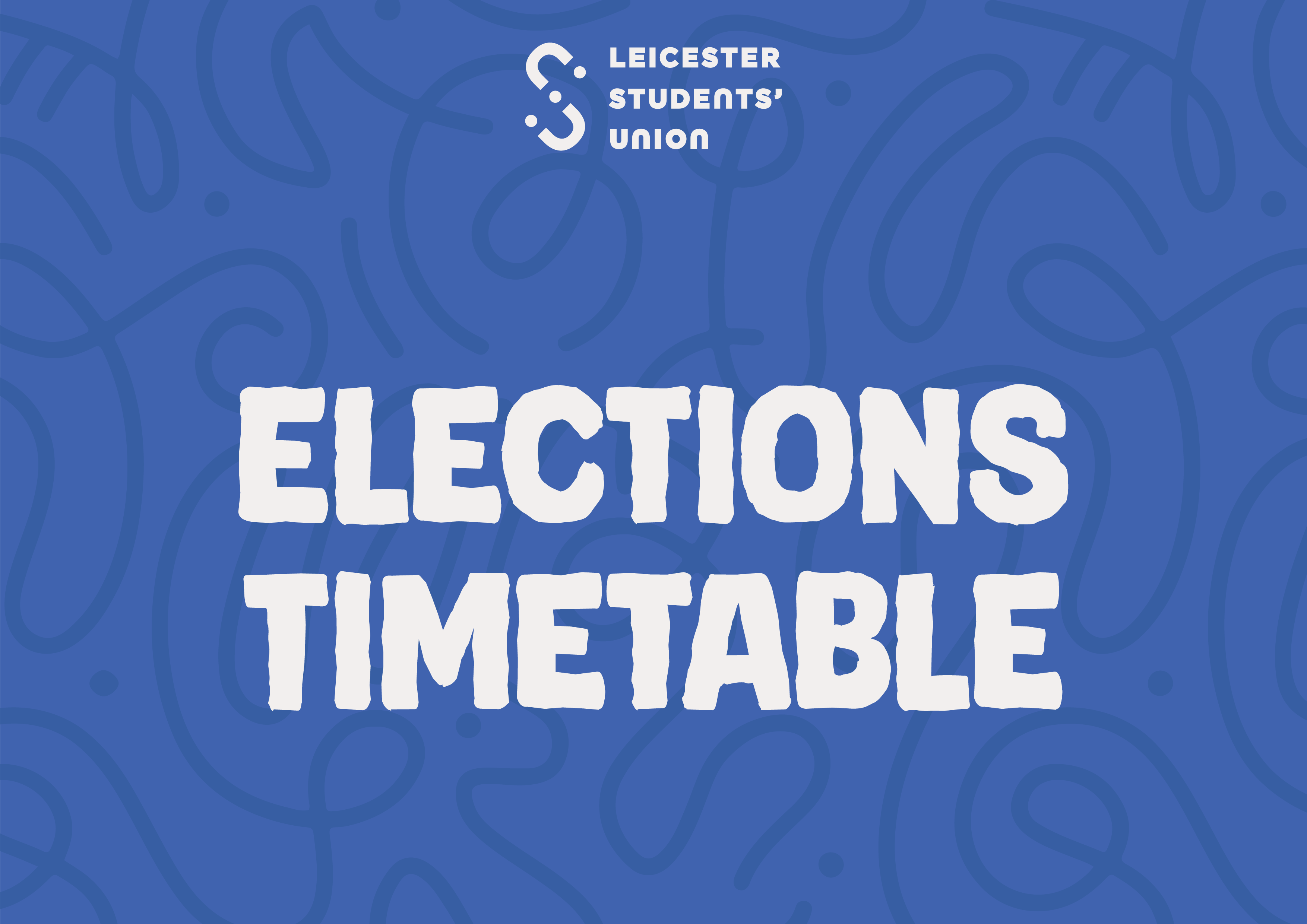Blue graphic saying 'Elections Timetable' in white text