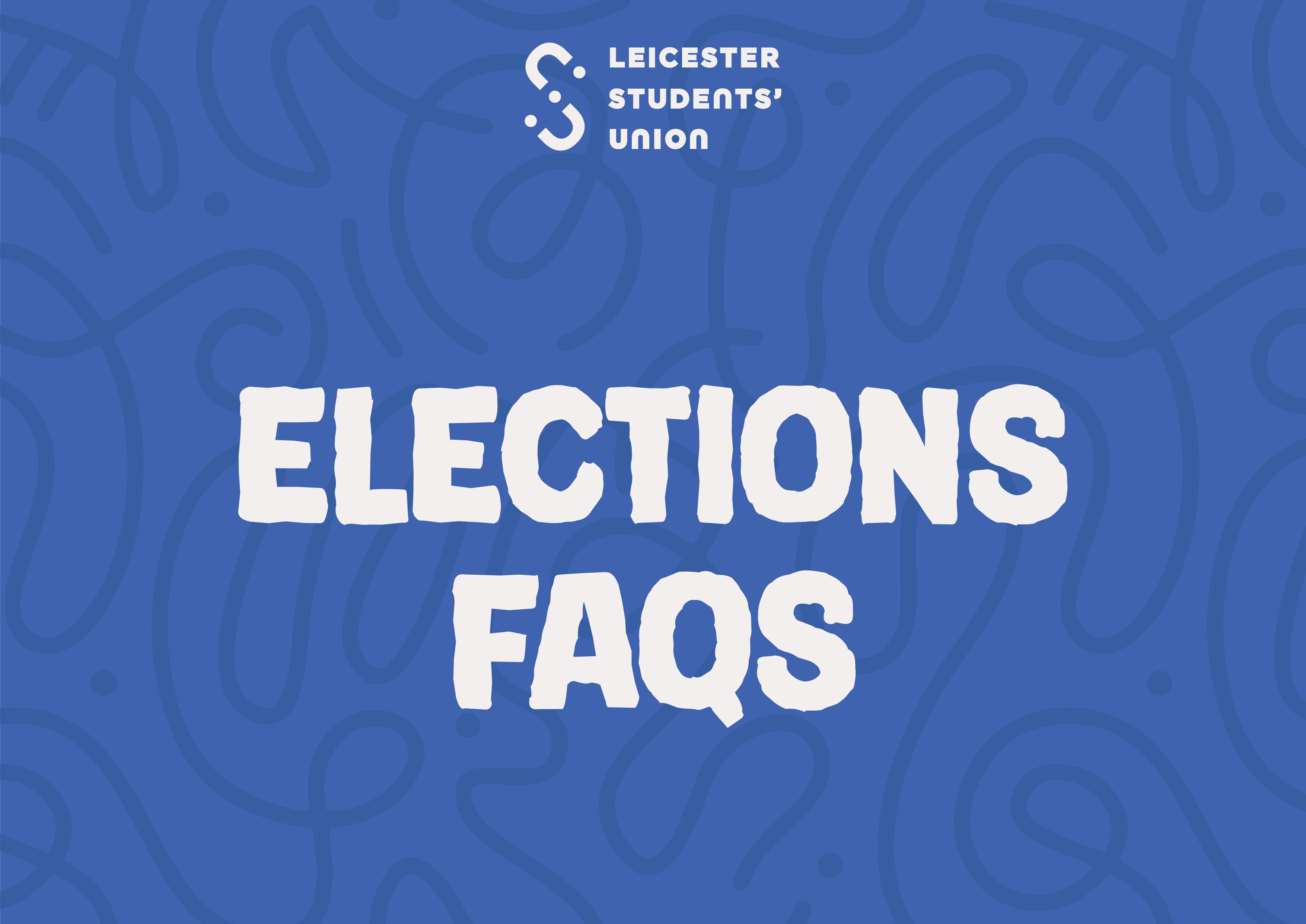 Blue graphic saying 'Elections FAQs' in white text