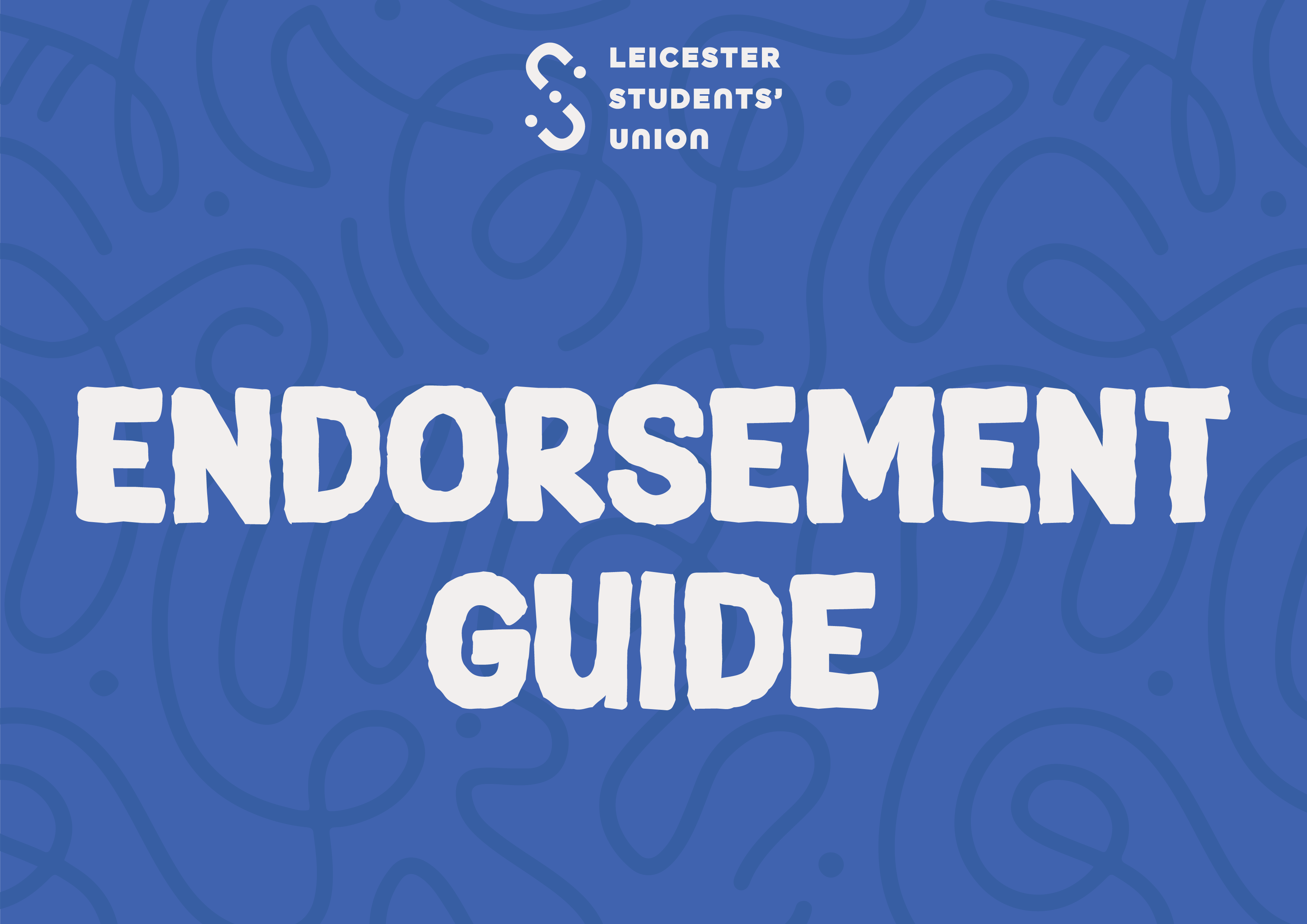 Blue graphic saying 'Endorsement Guide' in white text