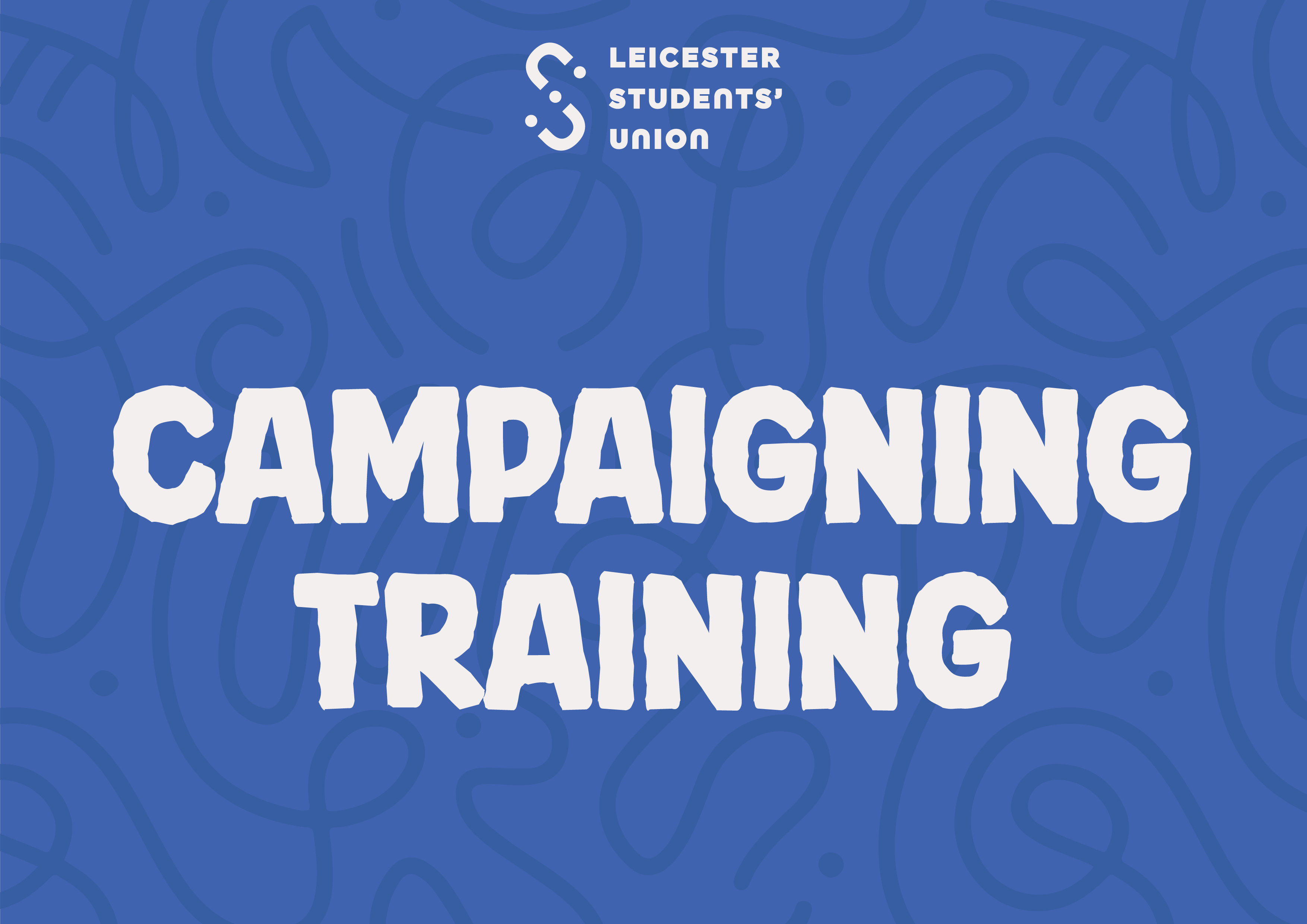 Blue graphic saying 'Campaigning training' in white text 