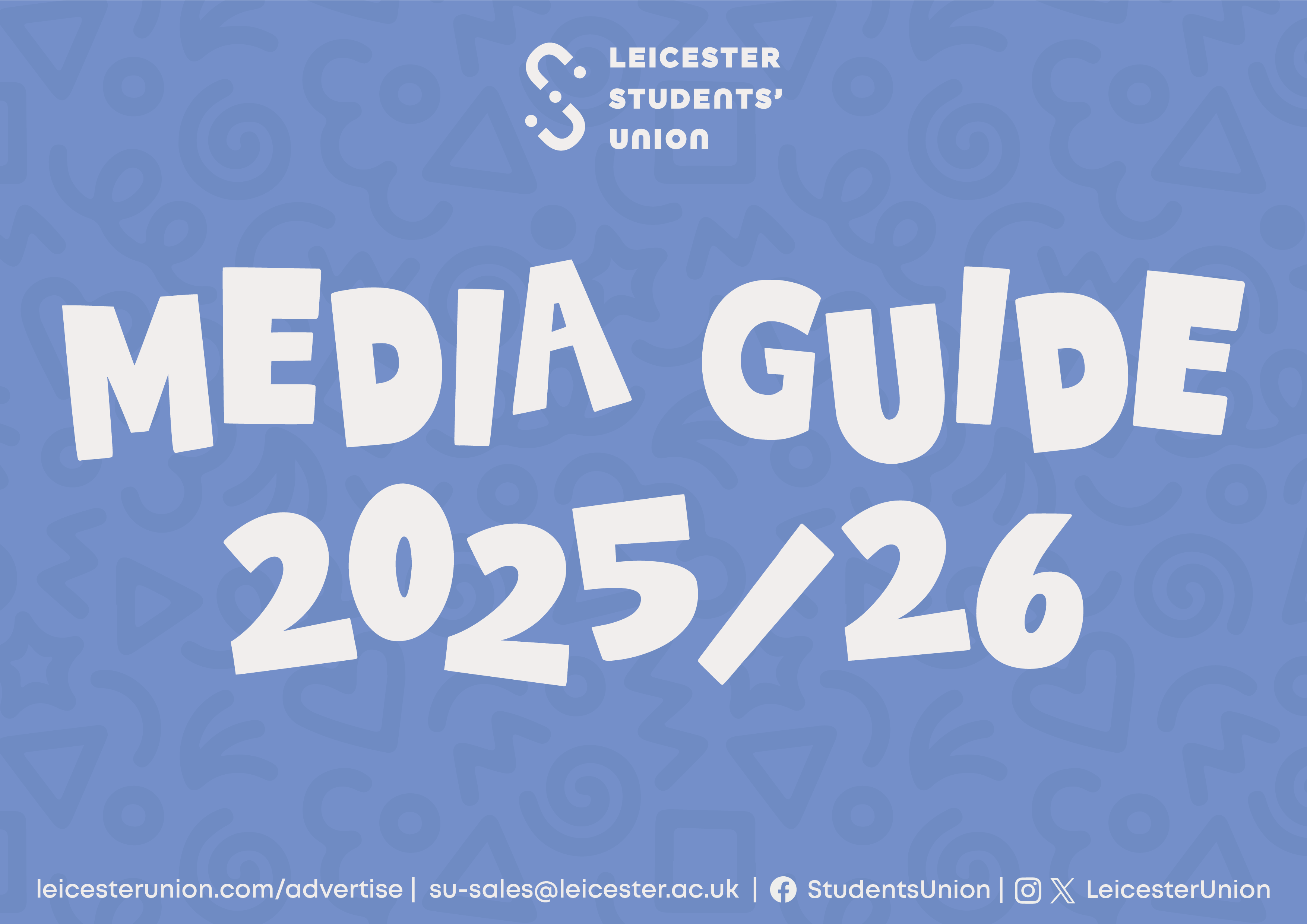 Blue graphic saying 'Media Guide 2026/26' in white text