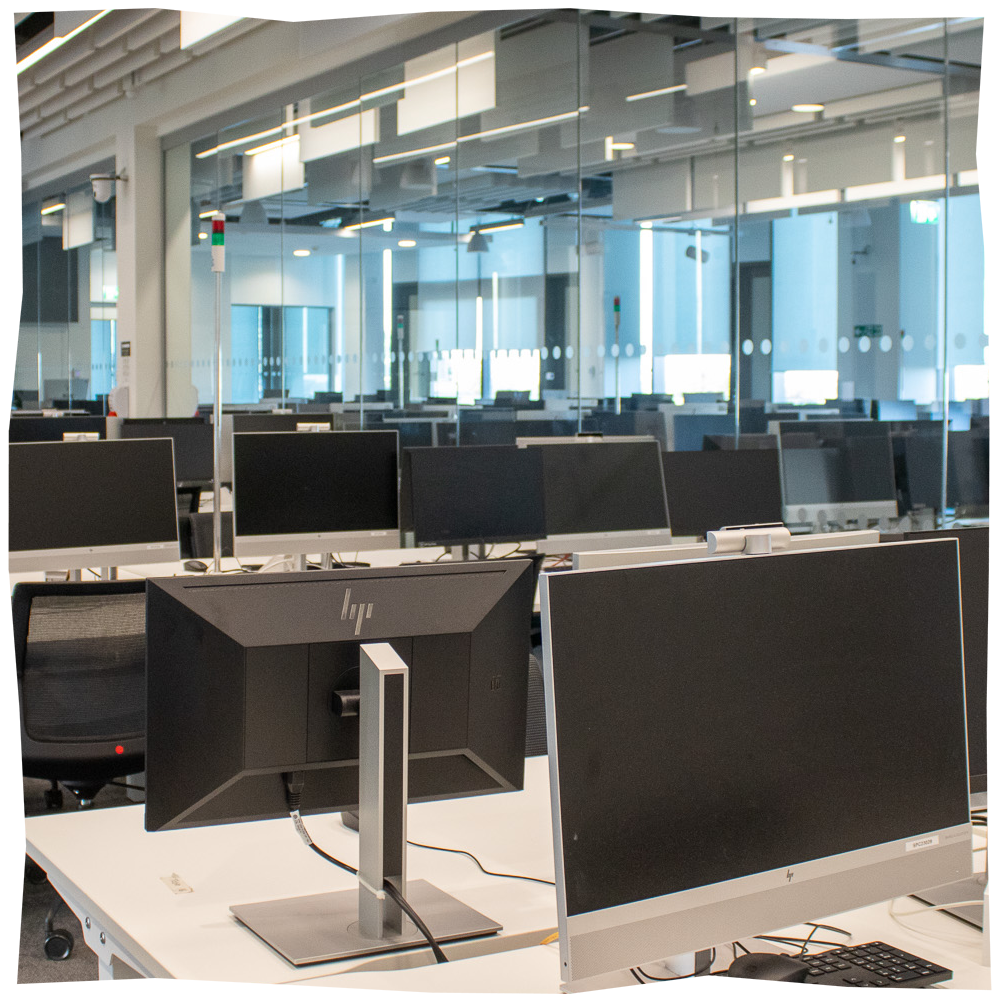 IT Hub, showing desks of computers